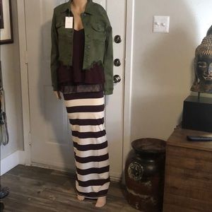 Free People stripped midi skirt. Small